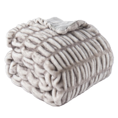 Soft Warm Rabbit Fur Blanket For Couch, Bed