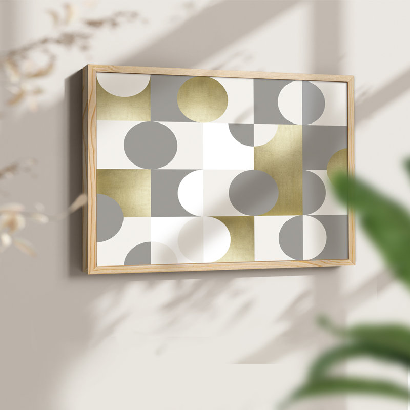 Modern Gold Reflections -Framed Print - Restickable, Natural, 16" H x 20" W