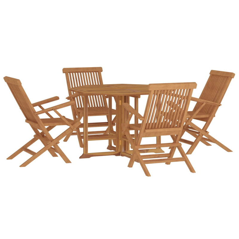 Jamarey 4 - Person Teak Wood Patio Dining Set with Round Table