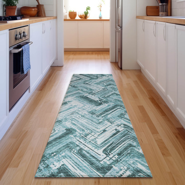 Premium Machine Washable Cerrito Teal Rug