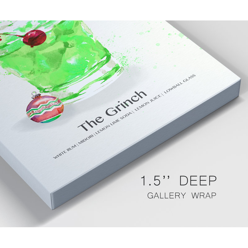 The Grinch Cocktail - Impression sur toile tendue, H 48 po x l 32 po x P 1 po