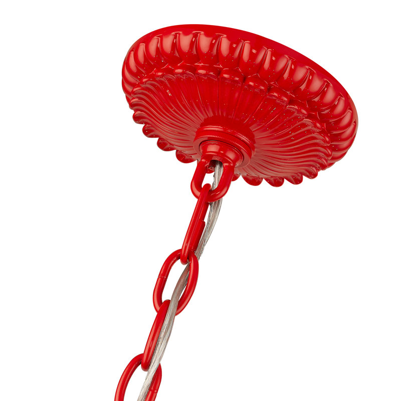 Aminul 6 - Light Dimmable Empire Chandelier, Shiny Red