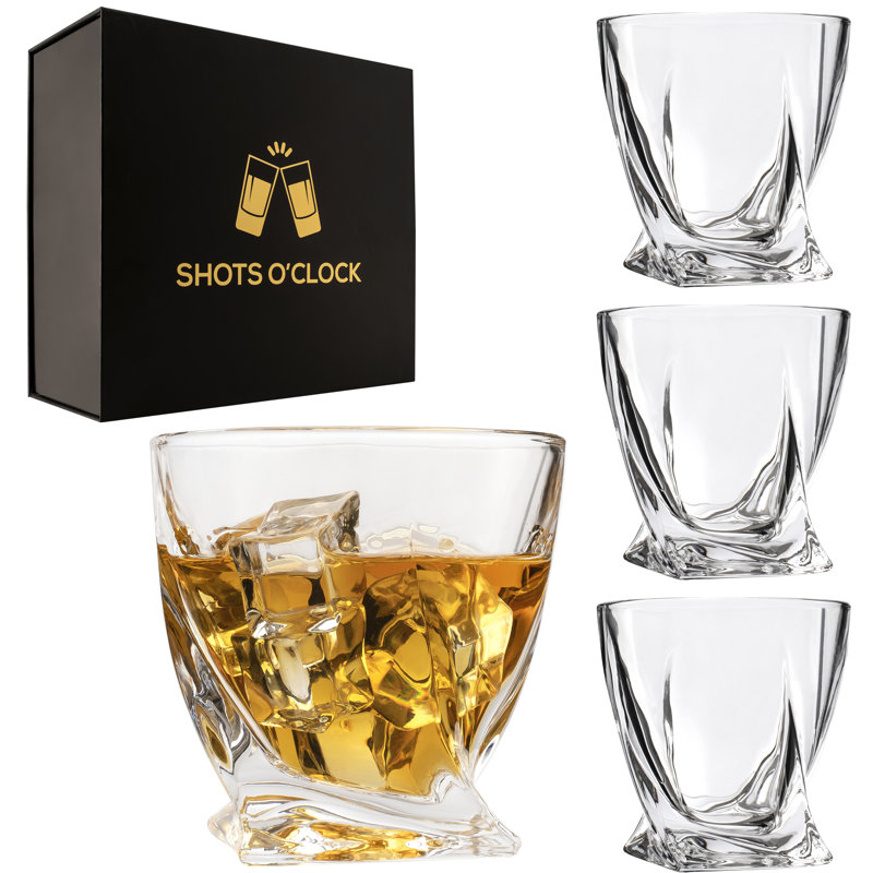 Verres à whisky torsadés de qualité supérieure 10 oz - (ensemble de 4)