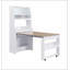 Buffet compact de 33,5 x 15,7 x 69 pouces avec huche et table de salle à manger pliable, armoire multifonctionnelle avec tablette de rangement et crochets latéraux pour petits espaces