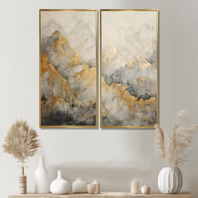 Bold Beige And Gold Mountain Glacier - Landscapes Forest Canvas Prints