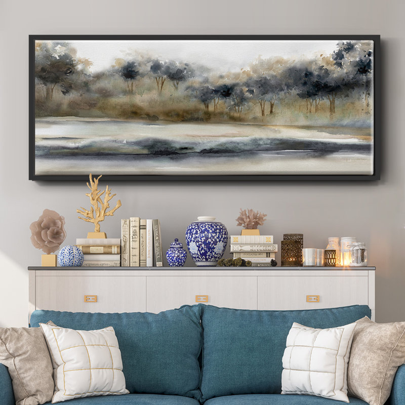 Silent River- Framed Canvas, 8" H x 20" W