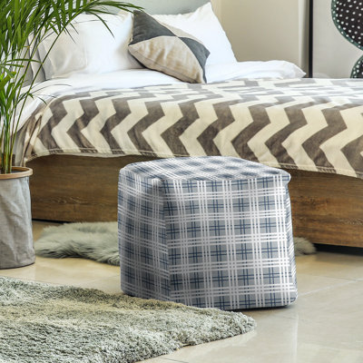 Pouf à carreaux carré Seattle
