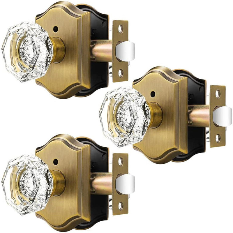 Boutons de porte en cristal Crystal, Bronze Antique