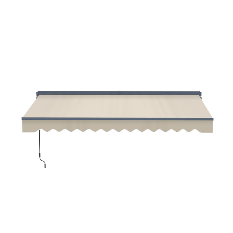 Semi-Cassette Patio Awning with LED Lights - Moroccan Collection , Ivory Cream, 13' W x 10' D