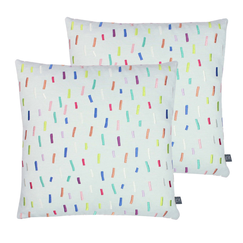 Geometric Square Cushion, 43cm H x 43cm W x 20cm D, Rainbow