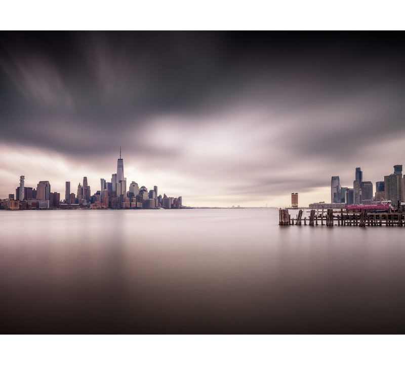 Skyline New York With Clouds Print by Frank Peters, Wrapped Canvas, No Mat, 24" H x 18" W
