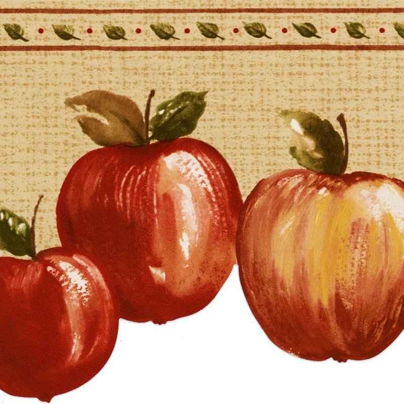 Bordure de papier peint Alaiyna Fruits sur fond crème L 15 pi x l 6,5 po