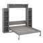Lit escamotable double pleine grandeur avec tablettes et système d'éclairage à DEL-1025227464