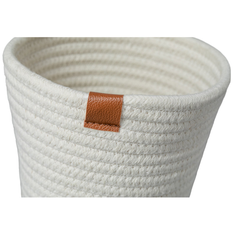Pot à fleurs suspendu en corde de coton Prosser, H 22,5 po x l 5,25 po x P 5,25 po