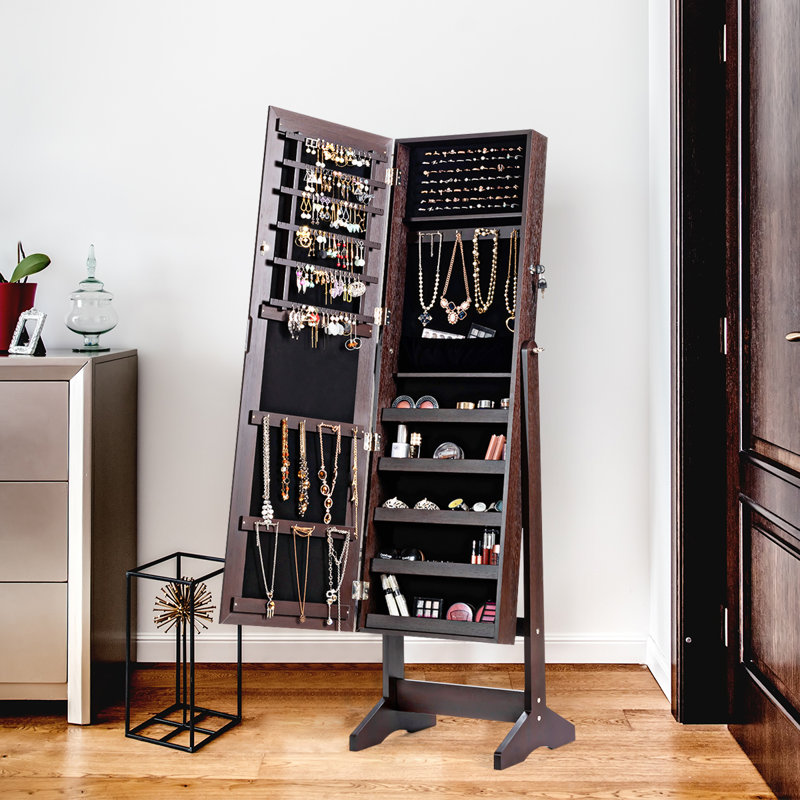 Armoire à bijoux avec Miroir aledra, Brun