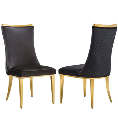 Chaise de salle à manger en velours