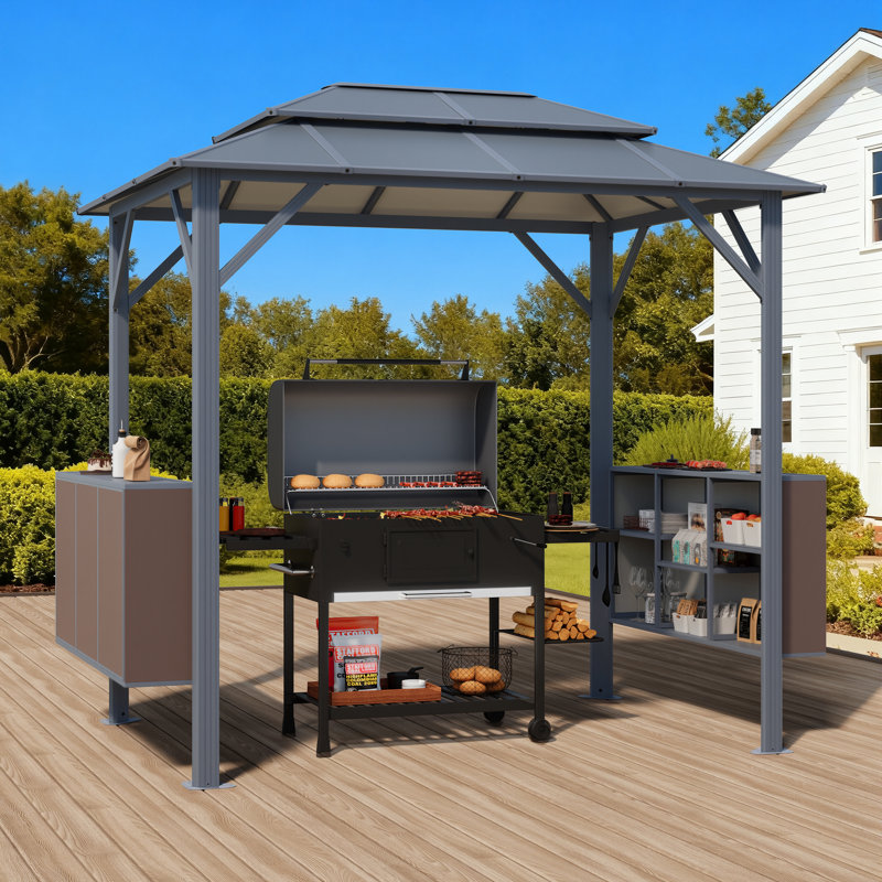 8 Ft. W X 6 Ft. D All-Weather Grill Gazebo – Durable Aluminum Design for Outdoor Cooking & Entertaining