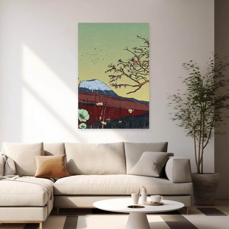 Art contemporain, paysage d'automne, H 60 po x l 40 po