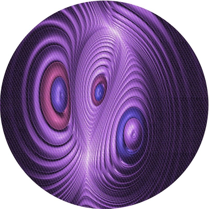 Tapis abstrait en laine mauve, Rond 4 pi