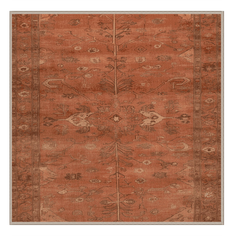 Tapis brun lavable à la machine, Carré 5 pi