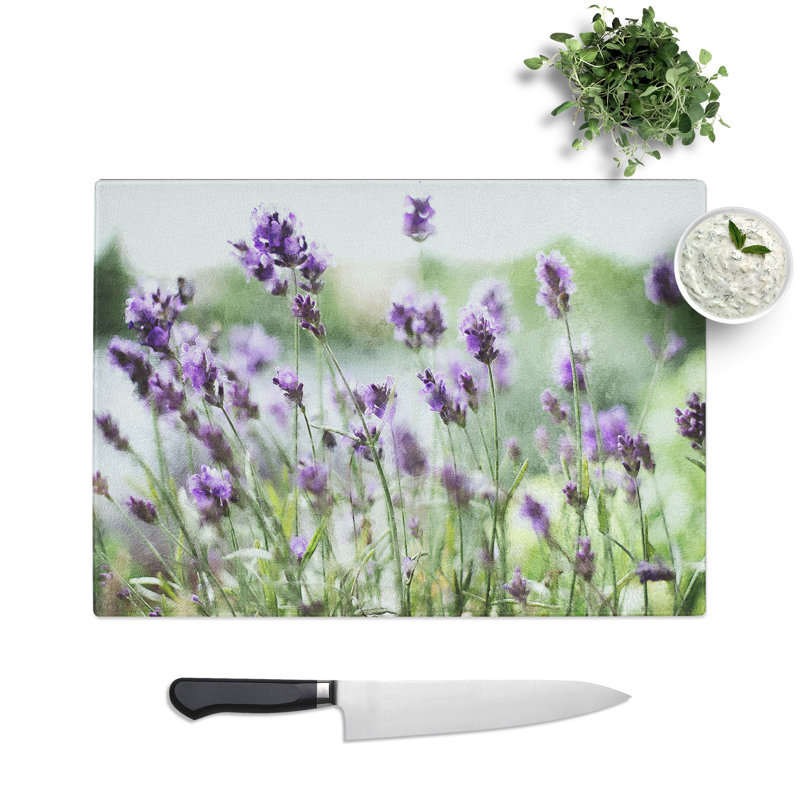 Lavender Vol.1 Painting Chopping Board, 0.4cm H x 28.5cm W x 39cm L