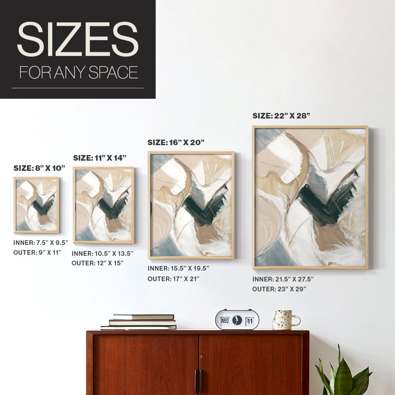 Marble Lines II Framed Print - Solid Wood, 11" H x 9" W
