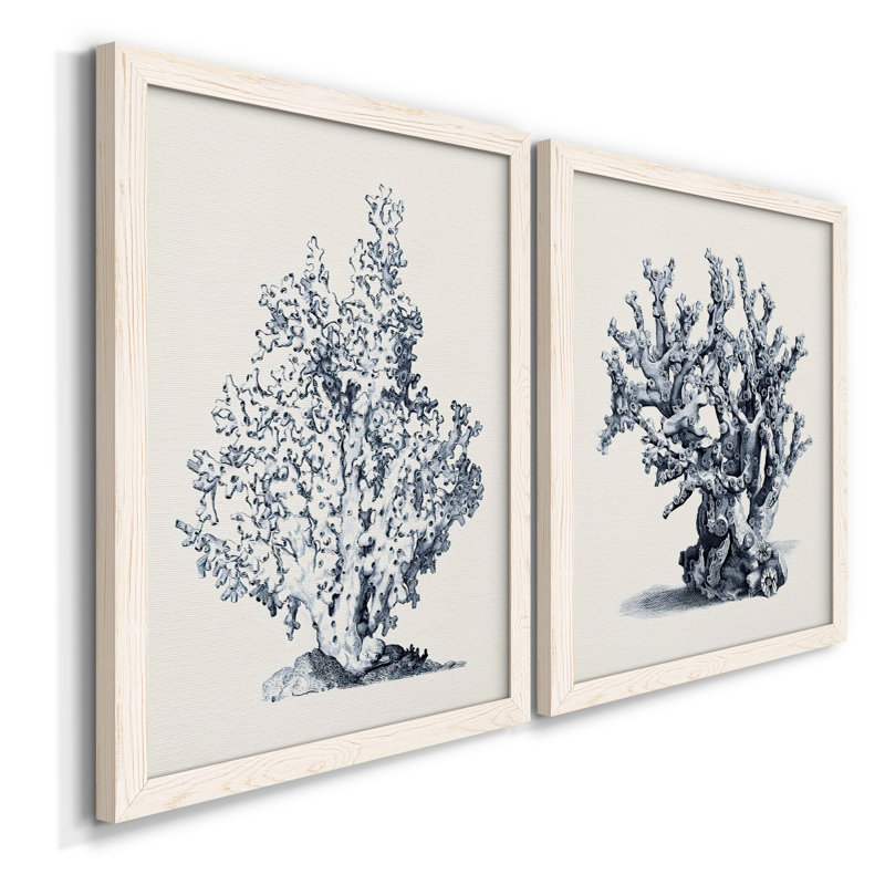 Toile encadrée bleue corail antique I-Premium - prête à être accrochée