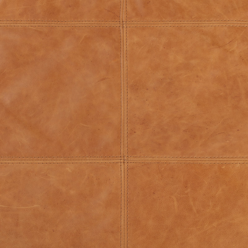 Repose-pieds carré en cuir véritable 37 po Taos