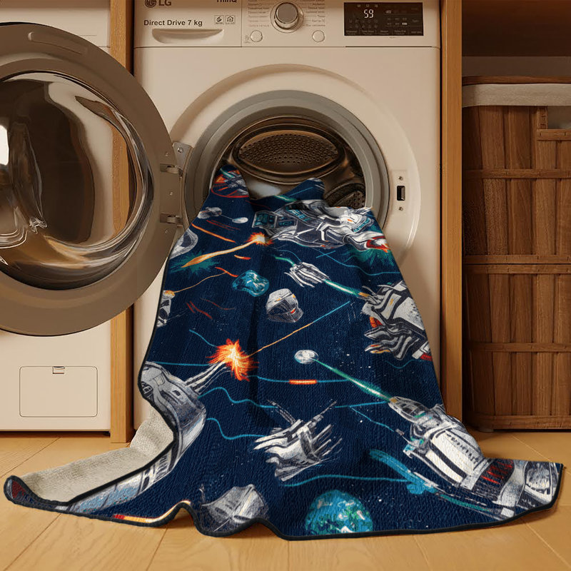 Tapis gris lavable à la machine, Rond 4 pi
