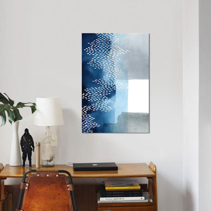 «Waterfall Abstract II», impression sur toile, H 40 po x l 26 po x P 1,5 po, Pas de tapis, Toile tendue
