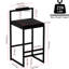 De 2 tabourets de bar modernes et confortables avec revêtement en velours, structure en métal noir, repose-pieds et support dorsal pour la structure de bar à domicile 2, espaces de salle à manger rembourrés dans les bureaux-863087535-863087532