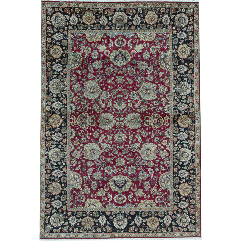 Sona Wool Oriental Area Rug in Red/Black