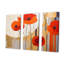 «Bold Orange Cubic Flowers», ensemble d'art mural sur toile géométrique-107740779-107740781