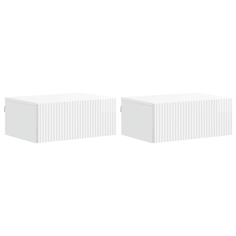 49cm W Manufactured Wood Bedside Table, High Gloss White