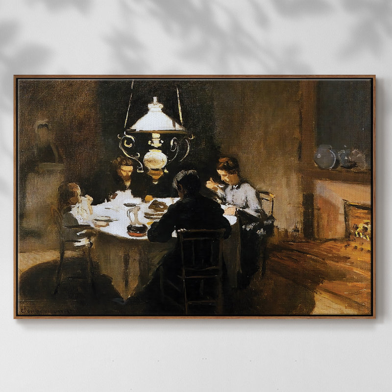 " The Dinner, 1868 ", Noyer, H 27 po x l 41 po x P 2 po