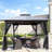 10X10 Gazebo With Detachable Net And Rust- Frame - Gray Canopy Tent Weather- Top Mesh Screens For Outdoor Living-455641191