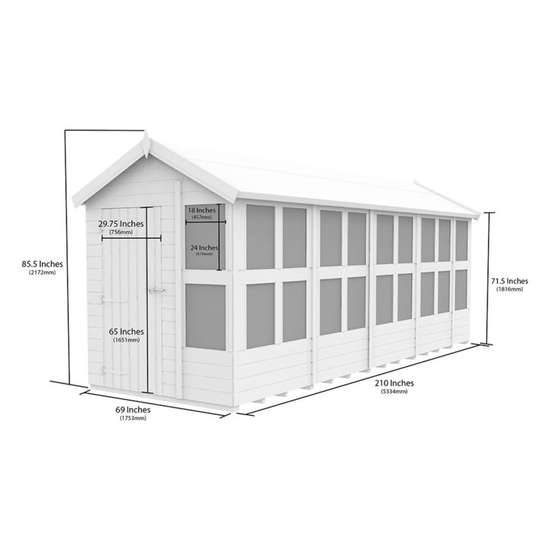 18ft x 6ft Apex Potting Shed