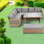 Ensemble de salle à manger de patio en rotin durable, conception moderne extensible pour l'extérieur