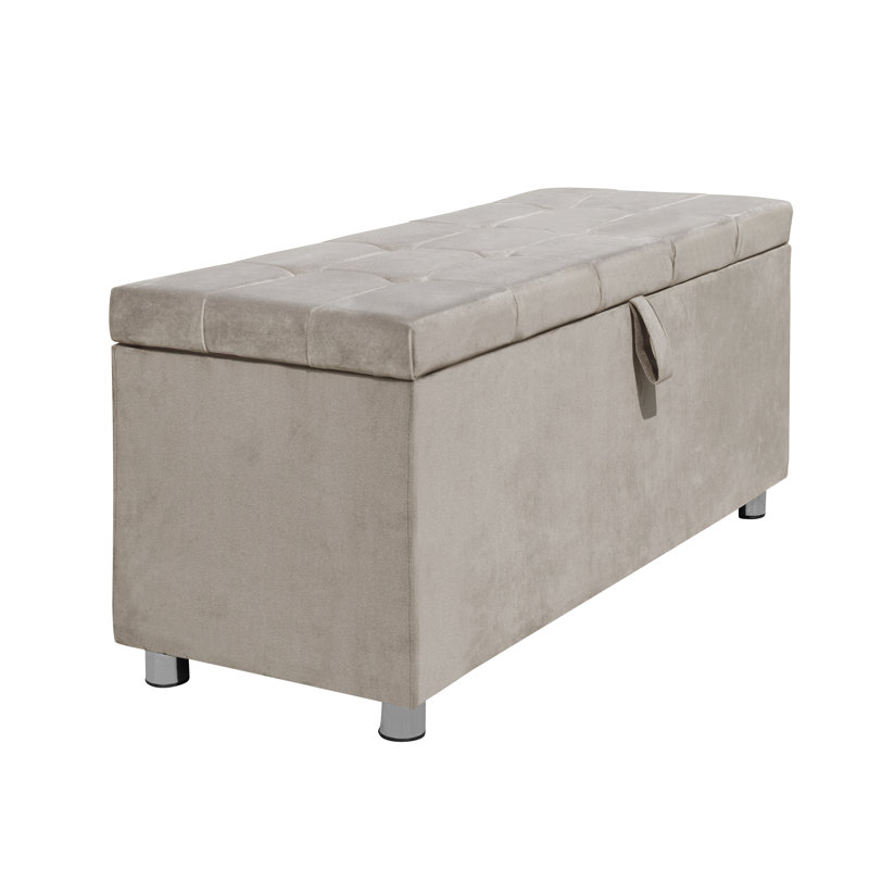 Greco Upholstered Storage Bench, Cream