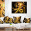 Flammes fractales jaunes - coussin imprimé abstrait-30140993-30140990