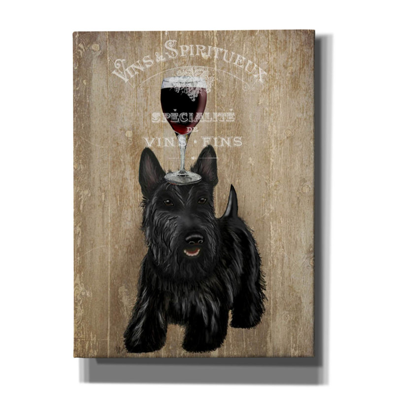 " Dog Au Vin, Scottish Terrier ", 54" H x 40" W x 1.5" D