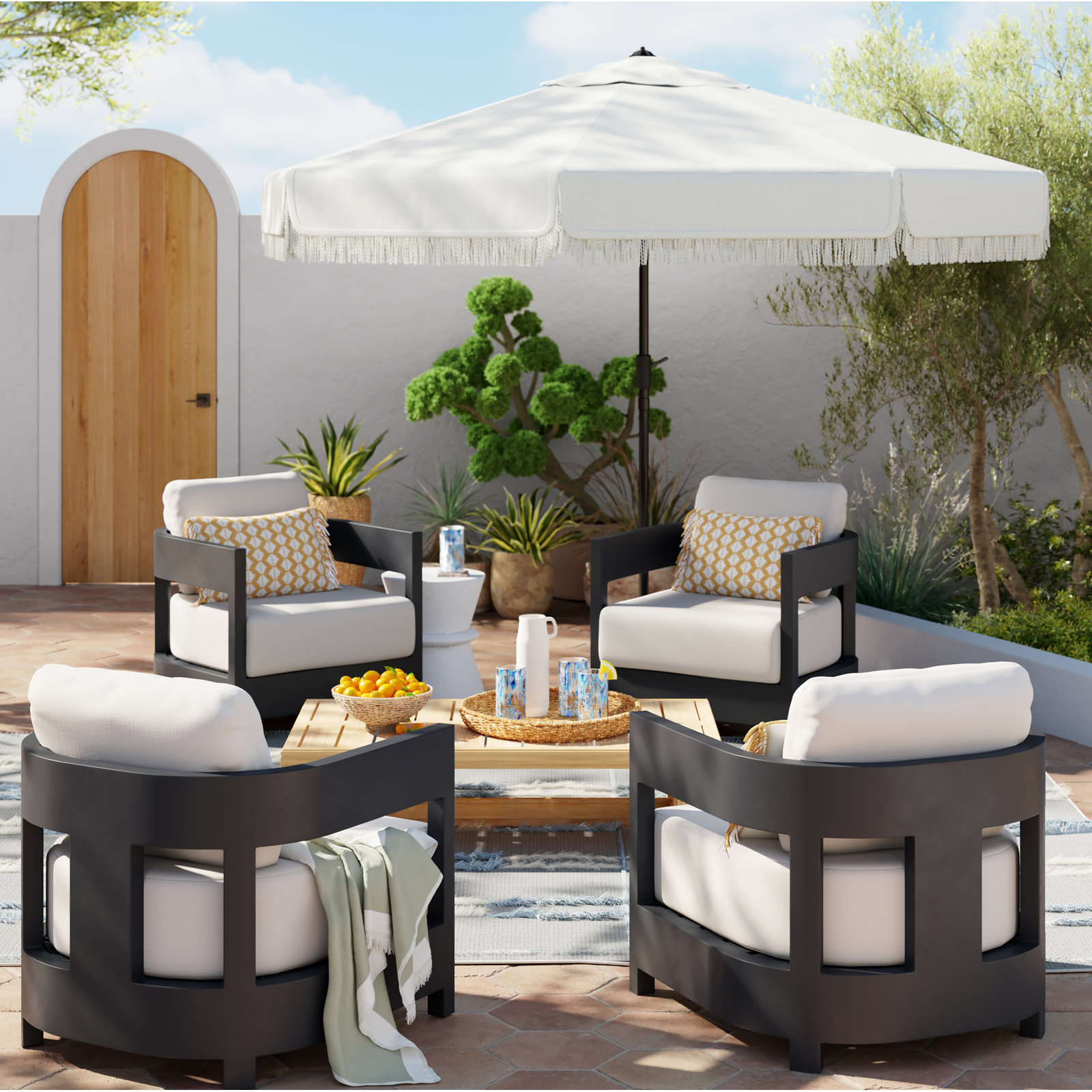 Darya 130'' Outdoor Umbrella, White