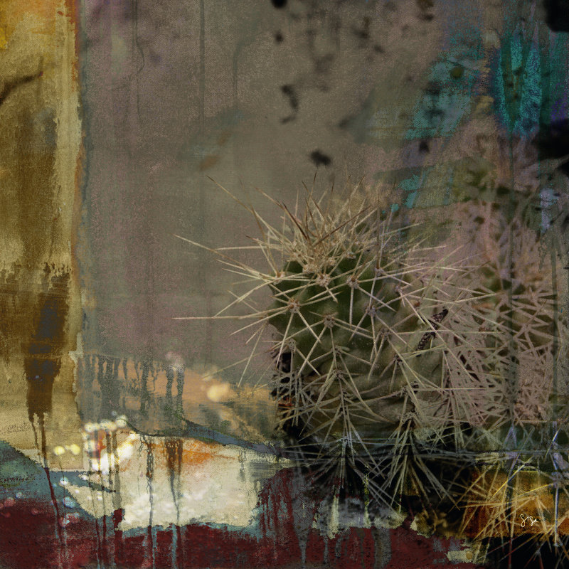 Cactus abstrait, H 36 po x l 36 po x P 1,25 po