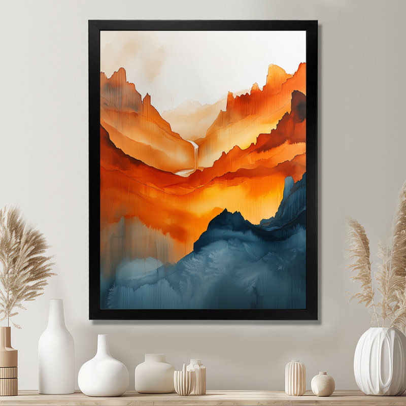 Novaleah - Landscapes Canvas Wall Art, Black, 20" H x 12" W, Single Picture Framed Print