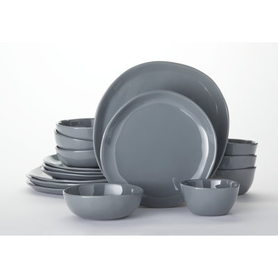Crave Collection 16-Piece Dusk Purple Melamine Dinnerware Set (Service For 4)