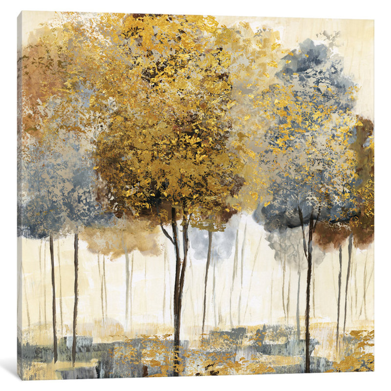 Forêt métallique I, reproduction d'art sur toile tendue, H 37 po x l 37 po x P 1,5 po, Pas de tapis, Toile tendue