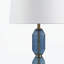 Lampe de table facettée en verre bleu