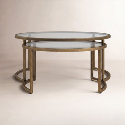 Lavi Glass Top Nesting Coffee Table