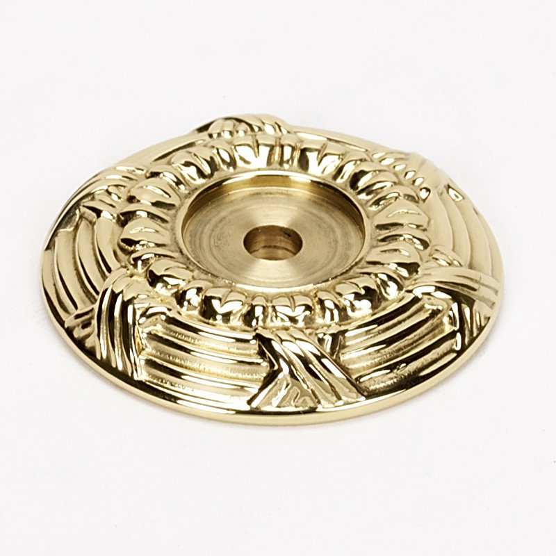 Ribbon And Reed Brass Back Plate, Polished Brass