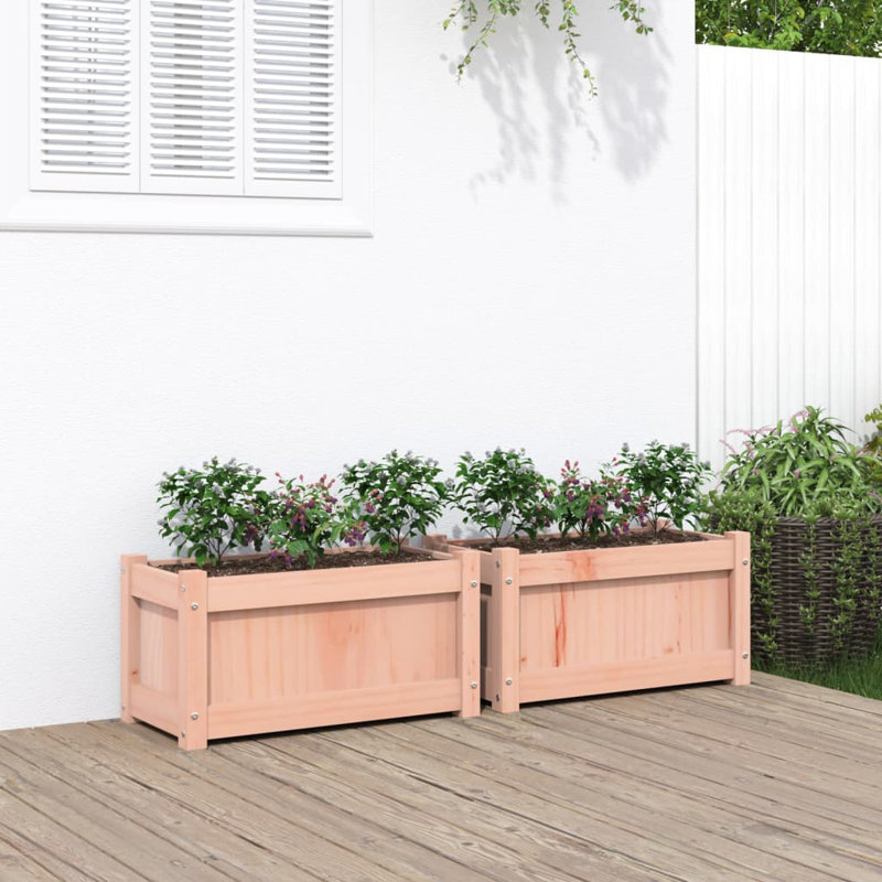Wooden Kogut Flower Box, 12.20" H x 23.62" W x 12.20" D, Natural Douglas, 2